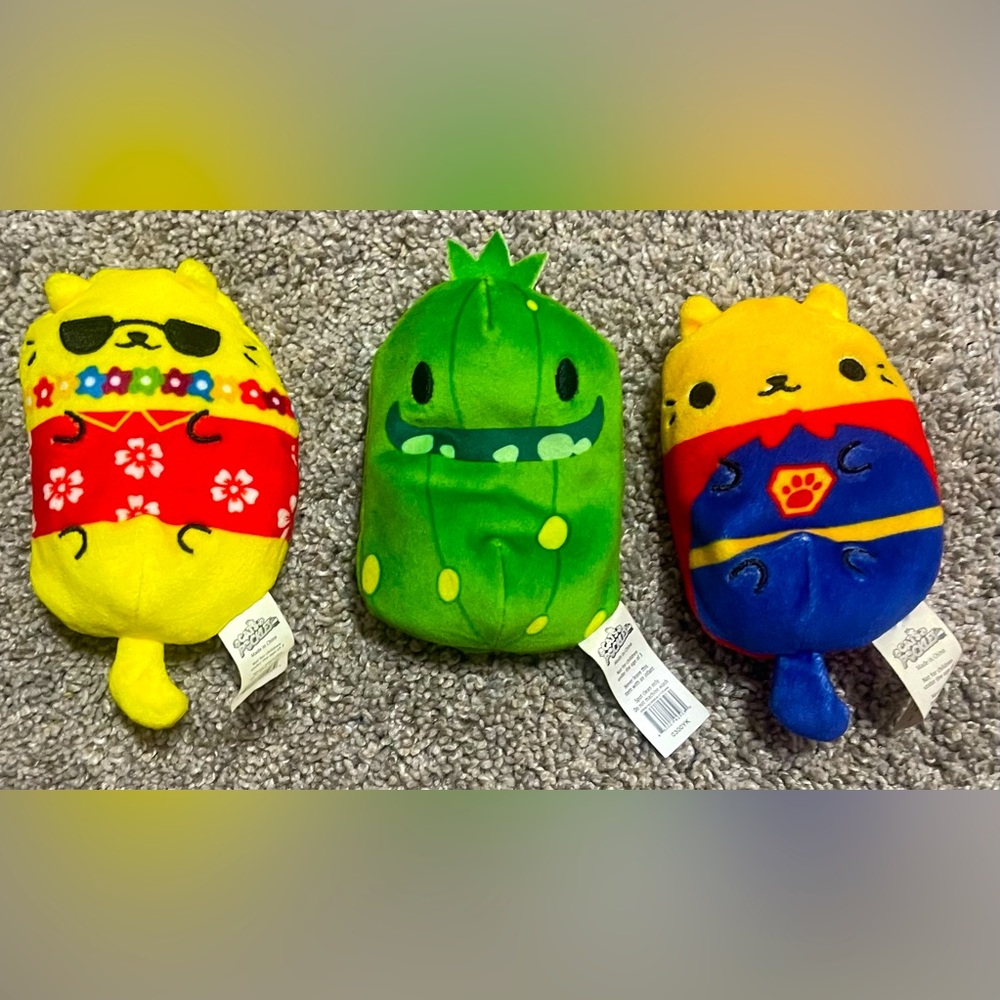 Cats vs Pickles plush beanbag toys lot of 3